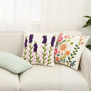 Axyaa Chenille Flower Embroidered Throw Pillow Case, 45X45, Living Room Sofa Bedroom Decor