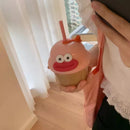 Axyaa Kawaii Glass Water Bottle Cute Mini Tumbler with Straw for Kids Girl