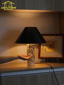 Axyaa Marble Table Lamp LED E27 Minimalist Desk Light for Living Room Bedroom