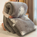 Axyaa Plush Cartoon Bear Blanket: Soft Warm Queen Comforter, Fluffy Fleece Winter Bedding