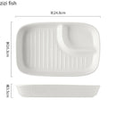 Axyaa Stone Pattern Ceramic Serving Plate Set - Restaurant Tableware