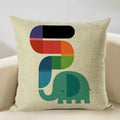 Axyaa Animal Linen Cushion Cover - Decorative Sofa Pillow - Home Decor - 45x45CM
