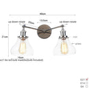 Axyaa 2-Head LED Wall Sconce Industrial Iron Glass Retro Stair Light Fixtures