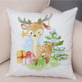 Axyaa Christmas Cartoon Animal Cushion Cover - Santa Claus Pillowcase