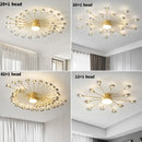 Axyaa Modern Copper Fireworks LED Ceiling Chandelier for Bedroom and Living Room