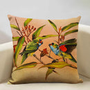 Axyaa Elegant Floral Bird Pattern Linen Cushion Cover 45x45cm for Living Room Sofa