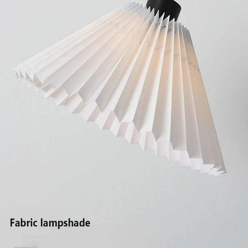 Axyaa Pleated Lampshade Floor Lamp: Nordic Sofa Vertical Lamp for Living Room, Bedroom, and Book Reading