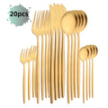 Axyaa 20-Piece Stainless Steel Cutlery Set - Matte Finish Flatware Set