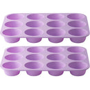 Axyaa Silicone 12-Hole Round Mold for Baking Cupcakes and Cookies