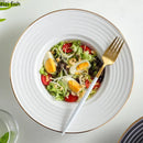 Axyaa Ceramic Straw Hat Salad Plate for Stylish Dining Experience