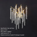 Axyaa Gold Aluminum Crystal Wall Lamp for High-End Nordic Luxury Living Room