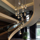 Axyaa Crystal Chandelier Stair Pendant Living Room Pendant Lights Interior Lighting