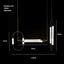 Axyaa Art Deco LED Chandelier in Gold, Black, and Chrome Finishes