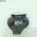 Axyaa Retro Ceramic Vase: Creative Irregular Painted Plant Pot for Aesthetic Room Decor