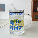 Axyaa Glass Cups with Lid & Straw - Cute Big Drinkware for Coffee, Water, Tea, Juice