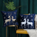 Axyaa Embroidered Snowflakes Christmas Cushion Cover