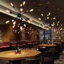 Adjustable Spider Iron Chandelier, Industrial Satellite Lighting for Living Room by Axyaa