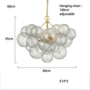 Axyaa Glass Bubble Ceiling Chandelier - Luxury LED Hanging Lamp for Living Dining Room