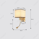 Axyaa LED Fabric Wall Light with Rotating Spotlight and USB Charging Port