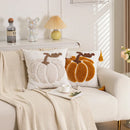 Axyaa Embroidered Pumpkin Throw Pillowcase for Halloween & Thanksgiving Decor