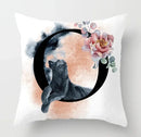 Axyaa Flower Cat Alphabet Pillowcase 45x45cm Cushion Cover, Modern Home Decor