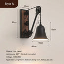 Axyaa Industrial Pulley Wall Lamp - Retro Style Adjustable Iron Sconce for Bar, Bedroom