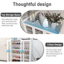 Axyaa 5-Tier Metal Shoe Storage Cabinet with 3 Doors - Closet Organizer