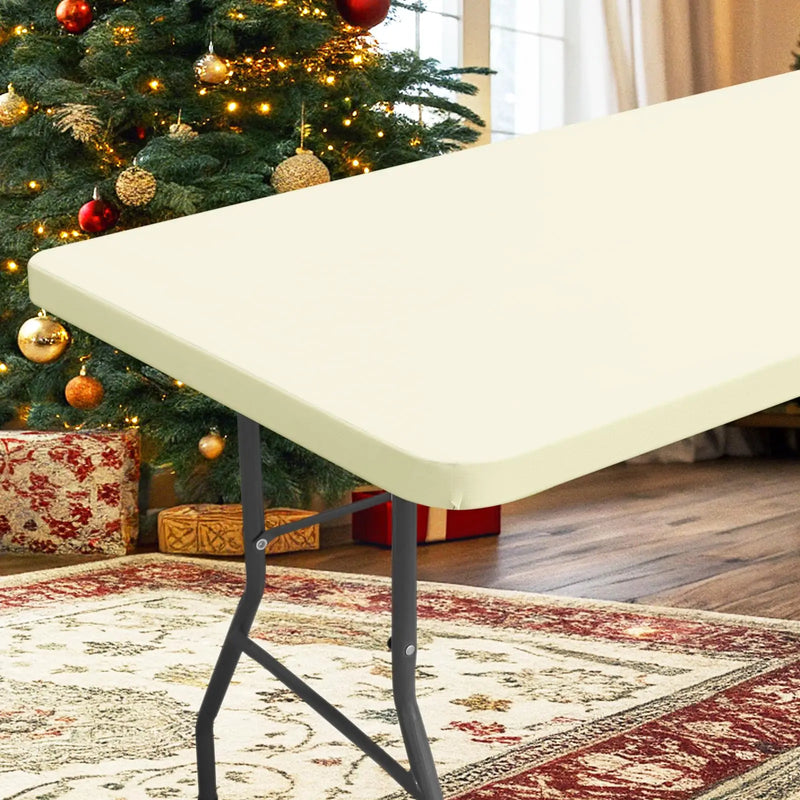 Axyaa Outdoor Picnic Waterproof Tablecloth, Elastic Fitted Table Protector