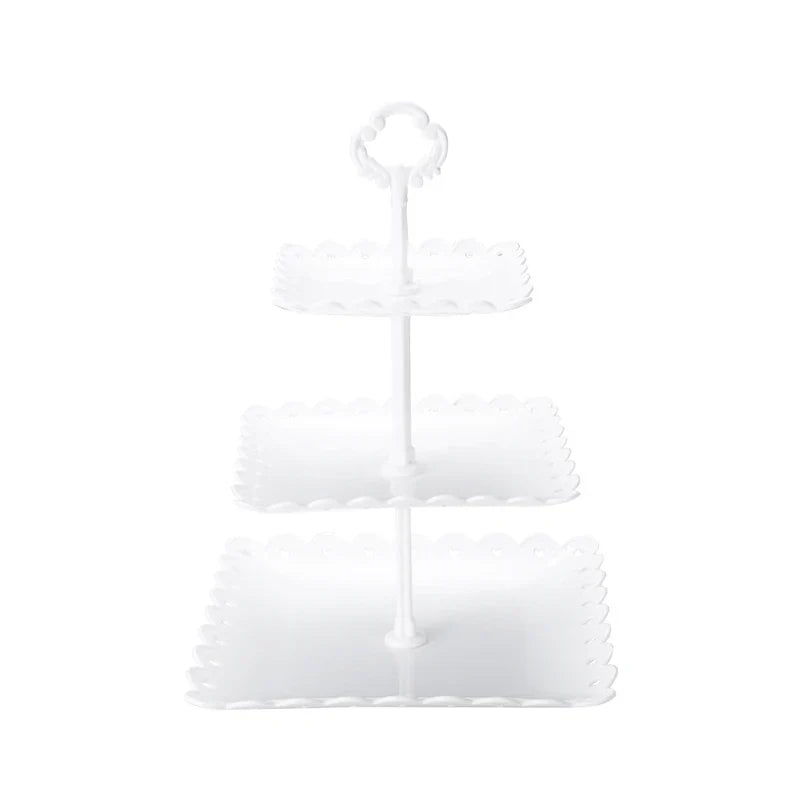 Axyaa 3-Layer Fruit Tray for Party Desserts, Snacks, and Fruits