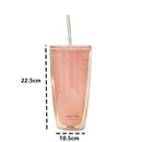 Axyaa Double-Layer Straw Cup, 750ml: Reusable, Large Capacity for Coffee, Juice, Milk