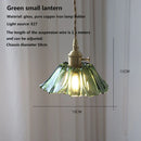Axyaa Nordic Lotus Leaf Shape Copper Glass Pendant Light
