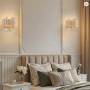 Axyaa Clear Grey Glass Wall Sconce - Modern Bedroom Lighting Fixtures