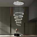 Axyaa Luxury Chrome Crystal Chandelier for High Ceilings & Living Room