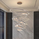 Axyaa Crystal Chandelier Stair Pendant Living Room Lighting