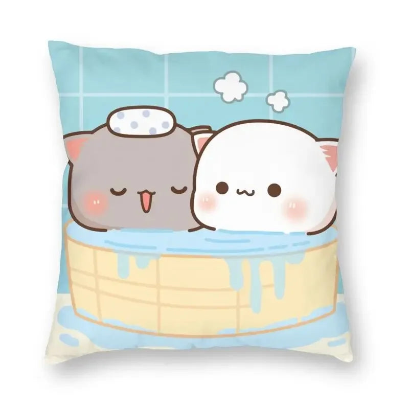 Axyaa Bedroom Living Room Couple Cute Cat Fishing Goma Federa Decor Set