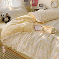 Axyaa French Lace Double Four-Piece Bedding Set with Wrinkled Yarn - 3-Piece Optional