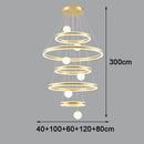 Axyaa Crystal Stair Chandelier Light - Ceiling Lamp LED Chandeliers for Living Room