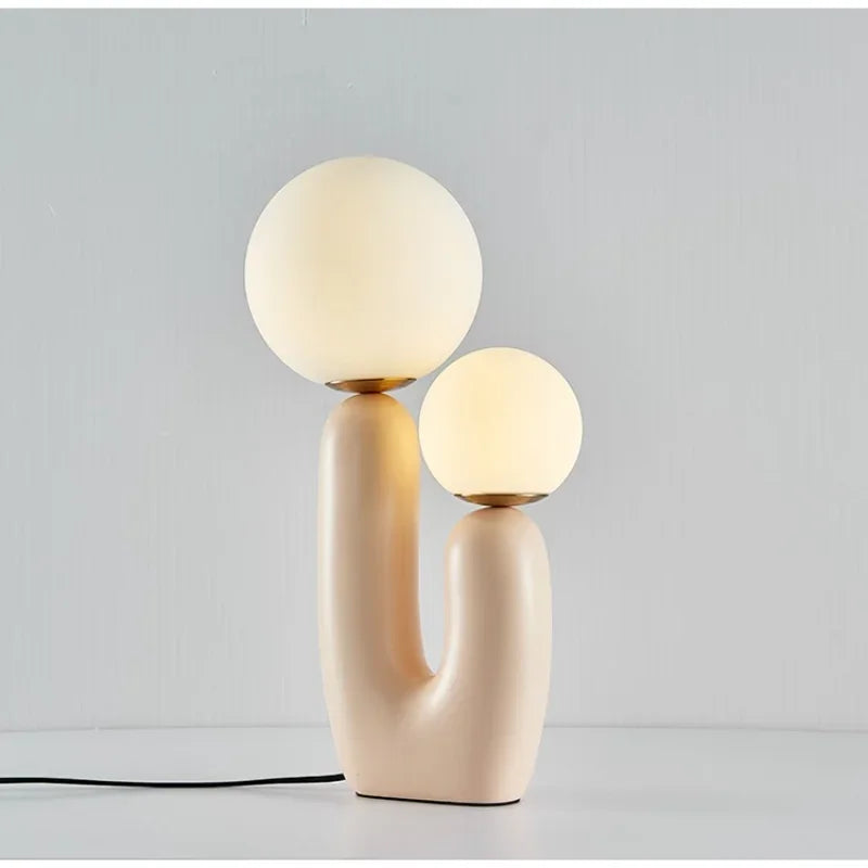 Axyaa Glass Table Lamp: Postmodern Resin Art for Bedroom, Living Room, Study & Decor