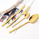 Axyaa Diamond Cutlery Set - 4Pcs Stainless Steel Tableware Flatware for Kitchen
