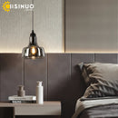 Axyaa Smoke Grey Glass Chandelier - Retro Loft Ceiling Lighting