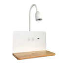 Axyaa Rotatable Wooden Wall Lamp with Wireless Charging & USB Socket