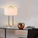 Axyaa Marble Base Table Lamp White Fabric Lampshade