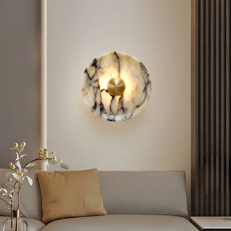 Axyaa Marble LED Wall Lights: Modern Minimalist Bedroom Kitchen Decor