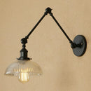 Axyaa Glass Arm Wall Lamp Retro Reading Light Black Gold Industrial Led Wall Fixture