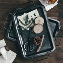 Axya Vintage Bread Plate with Handle, Retro Iron Food Display Tray for Serving and Photography