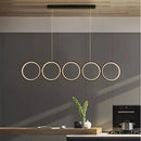 Axyaa Modern Minimalism Circle Ring LED Pendant Chandelier for Home Lighting