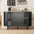 Axyaa Fluted Wooden Sideboard Buffet with Drawers and Shelves