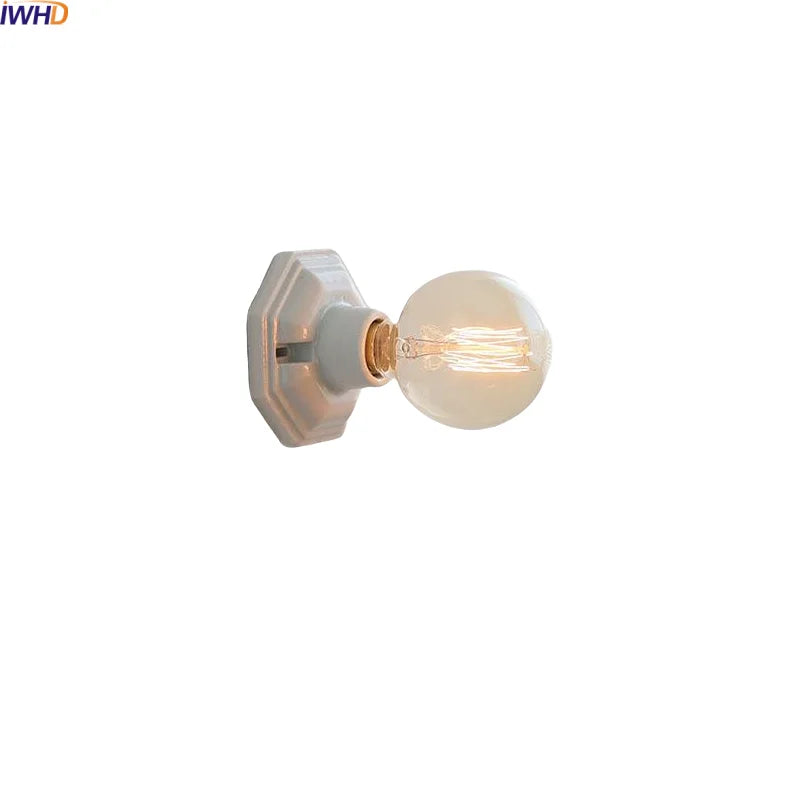 Axyaa Ceramic LED Wall Sconce, Japan Style Bedroom Stair Light