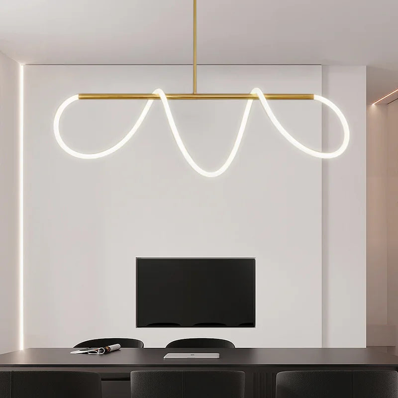 Axya Gold Silica LED Pendant Lights - Minimalist Decor Chandeliers