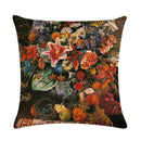 Sunflower Linen Throw Pillow Cover for Home Decor by Axyaa